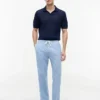 Pantaloni fără nasturi din amestec de bumbac și in Pantaloni fără nasturi din amestec de bumbac și in