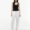 Pantaloni fără nasturi din amestec de in și bumbac Pantaloni fără nasturi din amestec de in și bumbac