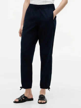 Pantaloni fără nasturi din amestec de in și bumbac Pantaloni fără nasturi din amestec de in și bumbac