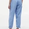 Pantaloni fără nasturi din amestec de in și bumbac