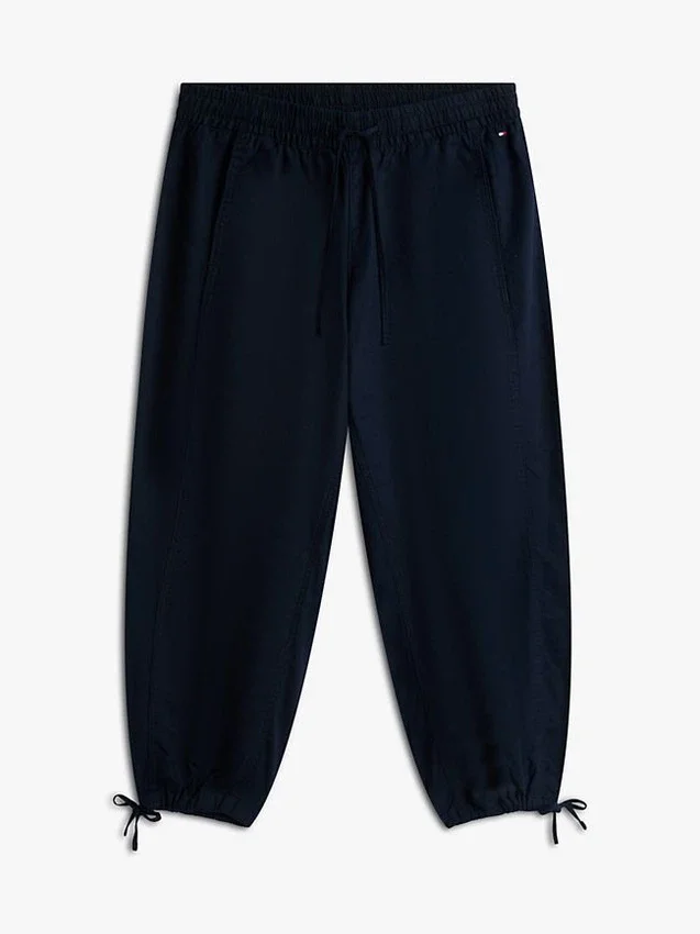 Pantaloni fără nasturi din amestec de in și bumbac Pantaloni fără nasturi din amestec de in și bumbac