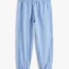 Pantaloni fără nasturi din amestec de in și bumbac
