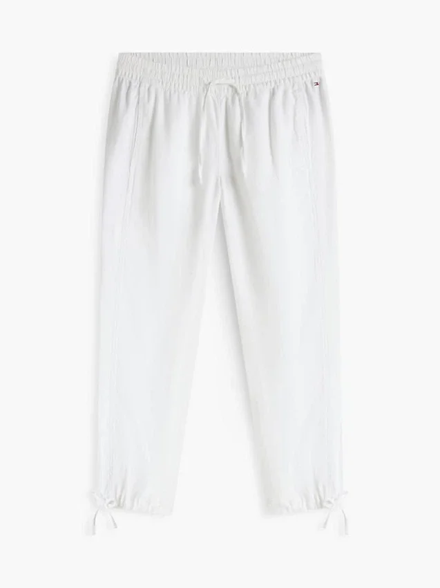 Pantaloni fără nasturi din amestec de in și bumbac Pantaloni fără nasturi din amestec de in și bumbac