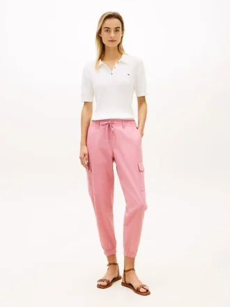 Pantaloni jogger cargo din bumbac elastic
