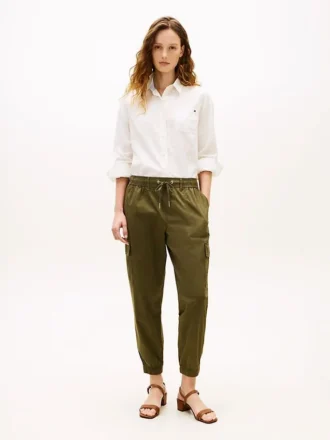 Pantaloni jogger cargo din bumbac elastic