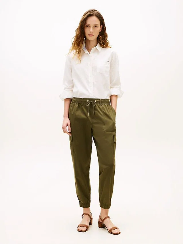 Pantaloni jogger cargo din bumbac elastic Pantaloni jogger cargo din bumbac elastic