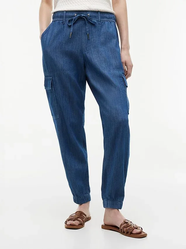 Pantaloni jogger cargo din bumbac elastic Pantaloni jogger cargo din bumbac elastic