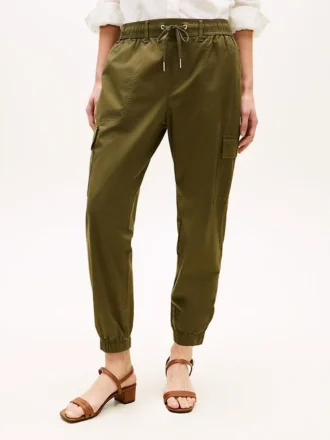 Pantaloni jogger cargo din bumbac elastic