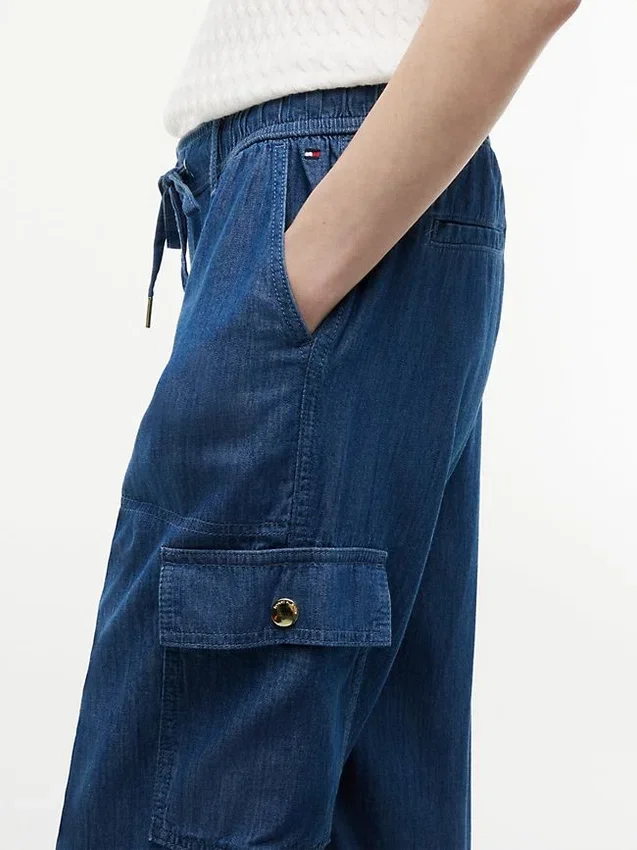 Pantaloni jogger cargo din bumbac elastic Pantaloni jogger cargo din bumbac elastic