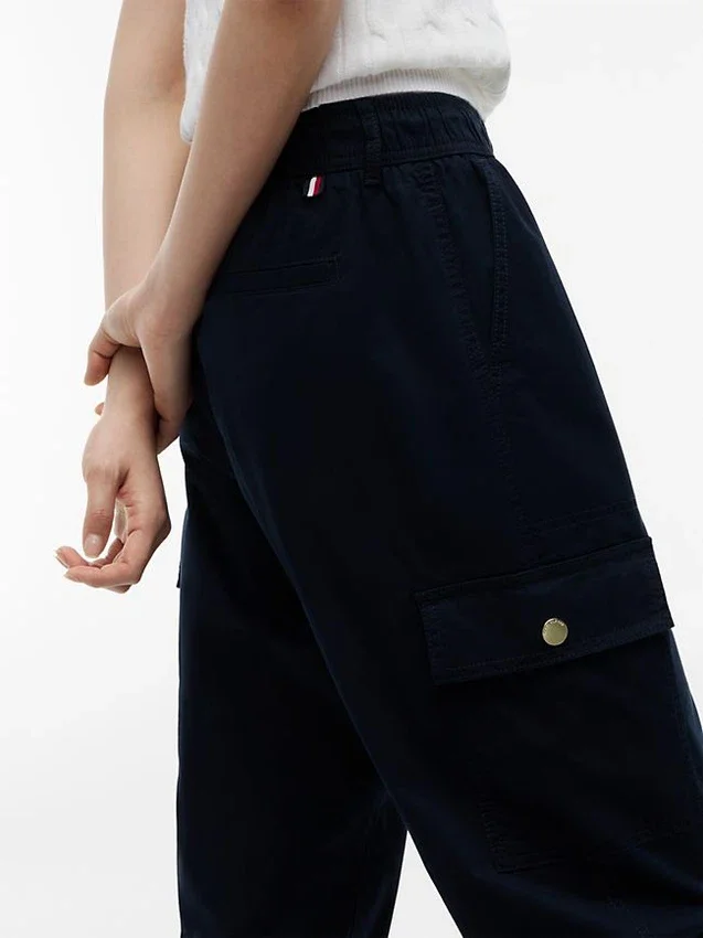 Pantaloni jogger cargo din bumbac elastic Pantaloni jogger cargo din bumbac elastic