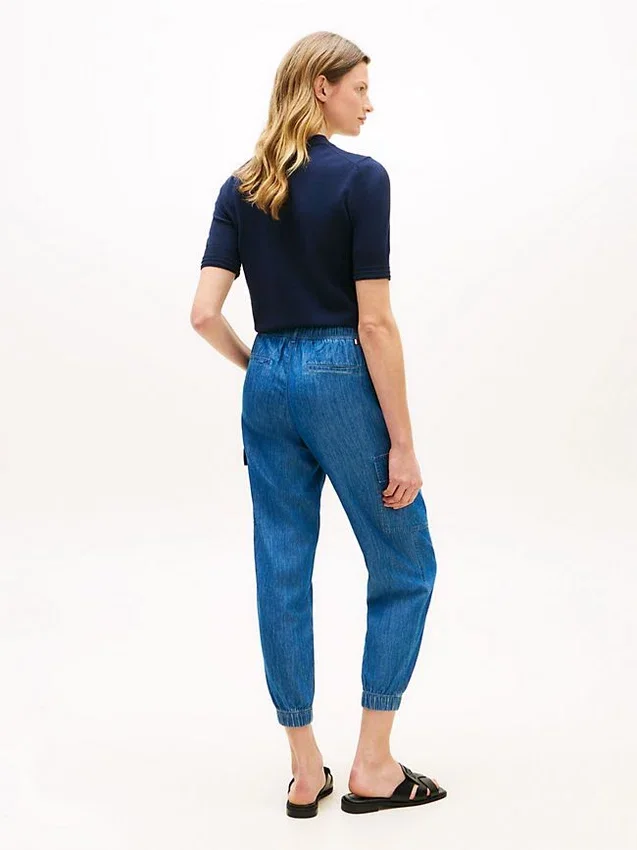 Pantaloni jogger cargo din bumbac elastic Pantaloni jogger cargo din bumbac elastic