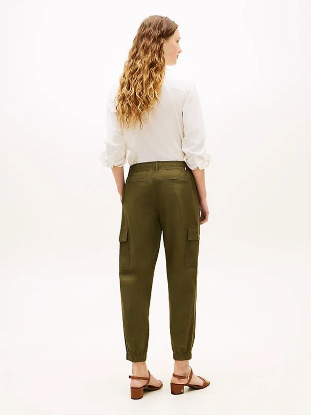 Pantaloni jogger cargo din bumbac elastic Pantaloni jogger cargo din bumbac elastic