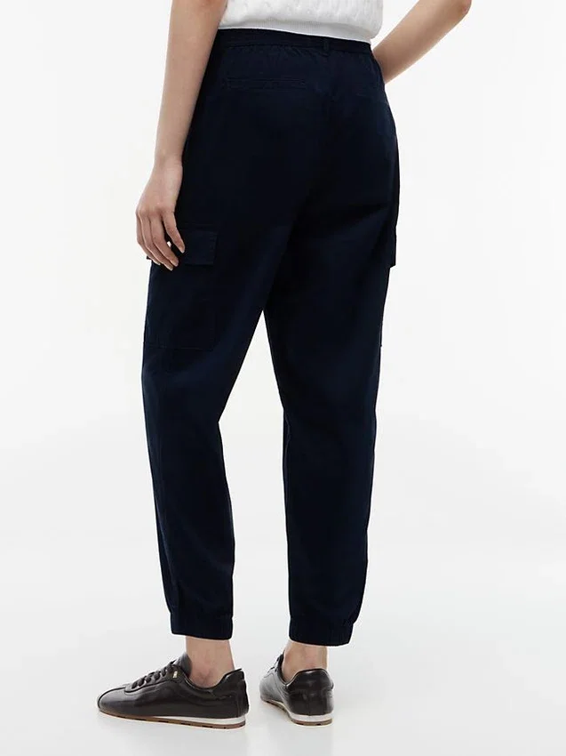 Pantaloni jogger cargo din bumbac elastic Pantaloni jogger cargo din bumbac elastic
