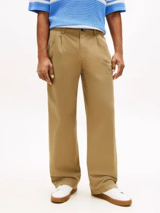 Pantaloni largi cu pliuri, cu textură de hârtie Pantaloni largi cu pliuri, cu textură de hârtie