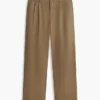 Pantaloni largi cu pliuri, cu textură de hârtie Pantaloni largi cu pliuri, cu textură de hârtie