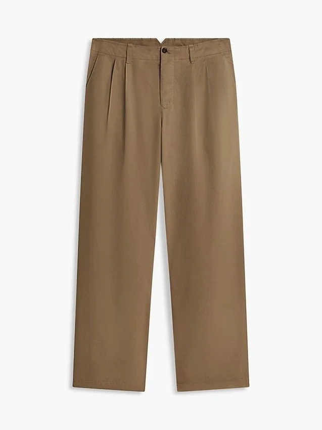 Pantaloni largi cu pliuri, cu textură de hârtie Pantaloni largi cu pliuri, cu textură de hârtie