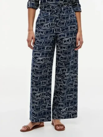 Pantaloni largi din in, fără nasturi
