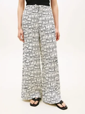 Pantaloni largi din in, fără nasturi