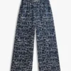 Pantaloni largi din in, fără nasturi