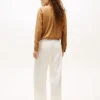 Pantaloni largi din satin elastic, fără nasturi