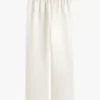 Pantaloni largi din satin elastic, fără nasturi