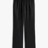 Pantaloni largi din satin elastic, fără nasturi