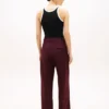 Pantaloni largi drepți din amestec de lână