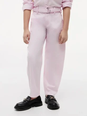 Pantaloni pentru copii cu talie înaltă și curea