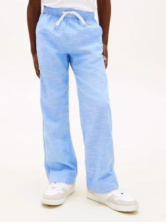 Pantaloni pentru copii din bumbac slub, fără nasturi