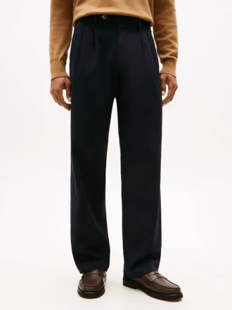 Pantaloni plisați cu croială relaxată Pantaloni plisați cu croială relaxată