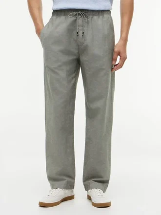 Pantaloni relaxați din amestec de bumbac și in Pantaloni relaxați din amestec de bumbac și in