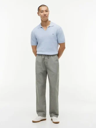 Pantaloni relaxați din amestec de bumbac și in Pantaloni relaxați din amestec de bumbac și in