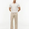 Pantaloni relaxați din amestec de bumbac și in Pantaloni relaxați din amestec de bumbac și in