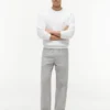 Pantaloni relaxați din amestec de bumbac și in