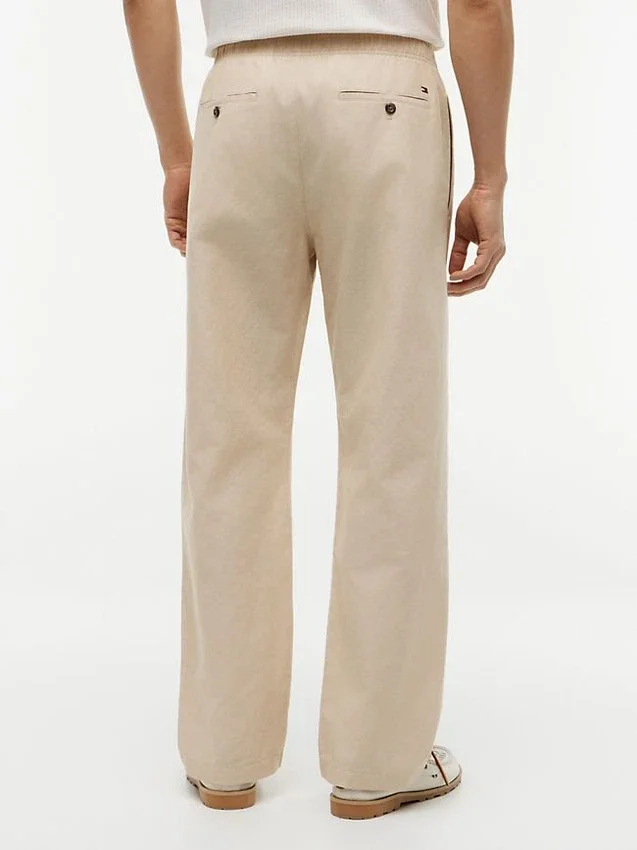 Pantaloni relaxați din amestec de bumbac și in Pantaloni relaxați din amestec de bumbac și in