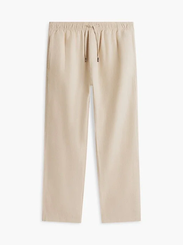 Pantaloni relaxați din amestec de bumbac și in Pantaloni relaxați din amestec de bumbac și in