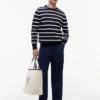 Pantaloni relaxați din amestec de lână ușoară Seersucker Pantaloni relaxați din amestec de lână ușoară Seersucker