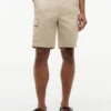Pantaloni scurți cargo din twill elastic, cu croială lejeră