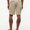Pantaloni scurți cargo din twill elastic, cu croială lejeră