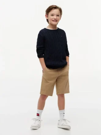 Pantaloni scurți chino cu curele pentru copii
