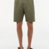 Pantaloni scurți chino din amestec de bumbac și in, cu croială lejeră Pantaloni scurți chino din amestec de bumbac și in, cu croială lejeră