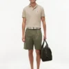 Pantaloni scurți chino din amestec de bumbac și in, cu croială lejeră Pantaloni scurți chino din amestec de bumbac și in, cu croială lejeră