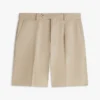 Pantaloni scurți chino din amestec de bumbac și in, cu croială lejeră