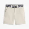 Pantaloni scurți chino elastici, largi, cu curele, pentru copii