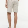 Pantaloni scurți cu croială regular, imprimeu cu steaguri de navigație, lungime 9″ Pantaloni scurți cu croială regular, imprimeu cu steaguri de navigație, lungime 9″