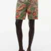Pantaloni scurți cu croială regular, imprimeu tropical, lungime 7″ Pantaloni scurți cu croială regular, imprimeu tropical, lungime 7″