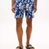 Pantaloni scurți cu croială regular, imprimeu tropical, lungime 7″ Pantaloni scurți cu croială regular, imprimeu tropical, lungime 7″