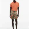 Pantaloni scurți cu croială regular, imprimeu tropical, lungime 7″ Pantaloni scurți cu croială regular, imprimeu tropical, lungime 7″