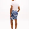 Pantaloni scurți cu croială regular, imprimeu tropical, lungime 7″ Pantaloni scurți cu croială regular, imprimeu tropical, lungime 7″
