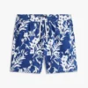 Pantaloni scurți cu croială regular, imprimeu tropical, lungime 7″ Pantaloni scurți cu croială regular, imprimeu tropical, lungime 7″